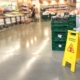 Warning signs for cleaning in shopping malls