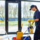 janitors cleaning commercial building