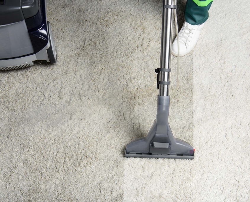 Overhead View Of Carpet Cleaning