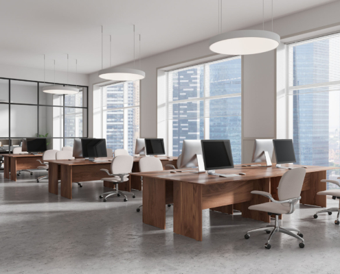 Modern Clean Office Space During The Day